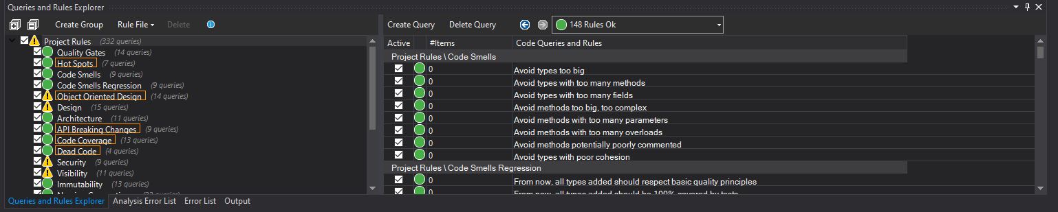 Queries and Rules Explorer